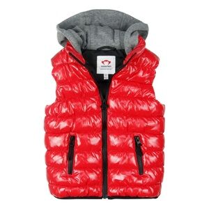 New w Tags Red APPAMAN Apex Puffer Vest w Hood - Sz 6